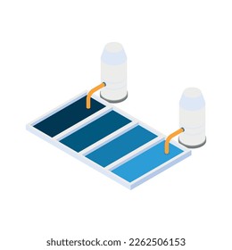 Water cleaning systems composition with view of purification equipment isolated on blank background vector illustration