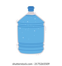 Agua en frasco de plástico cerrado con H2O líquido puro vertido en vectores interiores Ilustración