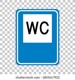 Water Closet sign isolated on transparent background illustration