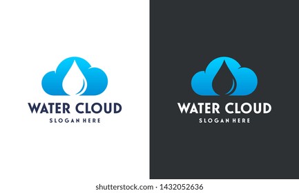 Water and Cloud logo designs template vector