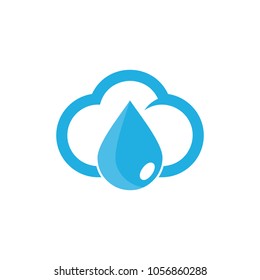 Water Cloud Logo Icon Design
