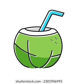 water coconut coco color icon vector. water coconut coco sign. isolated symbol illustration