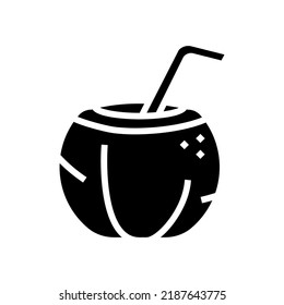 water coconut coco glyph icon vector. water coconut coco sign. isolated symbol illustration