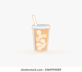 Water, coffee, tea, drinking, glass, soda, cocktail, bottle, wine, beverage and more, anime design. Alcohol beverage, Orange fresh drink, sparkling water, summer juice, Ice cude, 插图, 矢量图, 动漫, 舒闲饮料