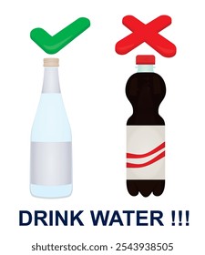Water or cola drink. vector