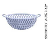 Water colander icon cartoon vector. Sieve pasta. Kitchen cook
