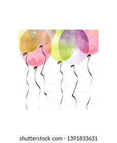 Water color air balloons background