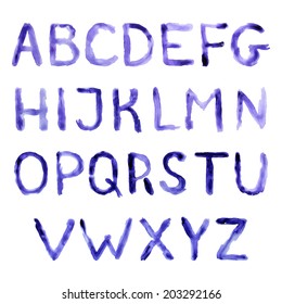 the water color alphabet drawn manually, illustration EPS 10 vector