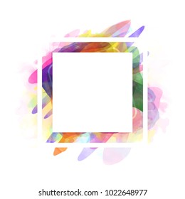 water color background. frame design. colorful background. 