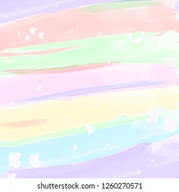 water color background hand draw brush design color yellow purple pink green salmon