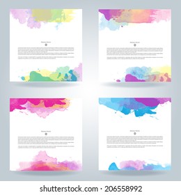 Water Color Background Logo Fun Splash Children Template Art Colour Series Of Glowing Multicolored Vector Watercolour Scene Important For Any Project Where A Platter Of Color Makes The Difference Wate