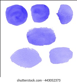 Water color brush on paper rough use for custom brush in Photo editor or use in commercial use 5 shape violet color collection vector illustrations