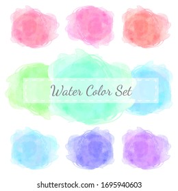 Dibujo en color agua fresco y de textura vectorial caliente ilustraciones en color pastel