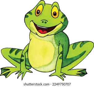 Aquarellzeichnung für Frosch  