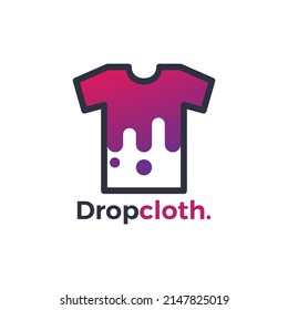Water color drop logo for t shirt and clothing. Sleave and paint vector illustration	