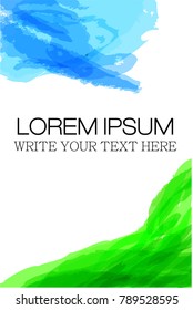 Water Color Effect Template for your Cover or background, brochure, invitation, greeting card or other 
