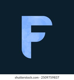 Logotipo de tipografía de Vector de letras F de color de agua, Letra de signo de logotipo de alfabeto F mínimo, Letra F de signo y símbolo de tipografía