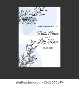 Water color floral black background leaves and flowers. Frames for the Valentine's day, wedding card, logo and identity template.