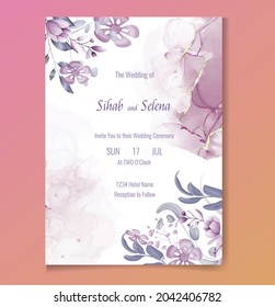 Water Color Floral Wedding Invitation Template