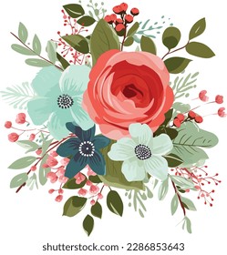 Water Color Flowers Arts Modern Flowers Vector