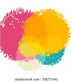 water color hand drawn vector idea design green pink cream orange