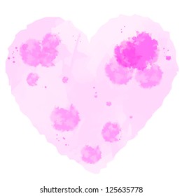 Water color of heart texture and background