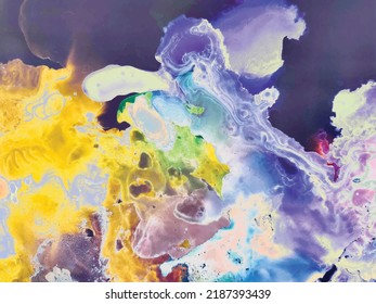 Water Color Holi Paint. Marble Abstract Texture. Acrylic Ink Painting. Alcohol Ink Marble Space. Fluid Marble Illustration. Swirl Acrylic Splash. Liquid Abstract Background. Modern Abstract Watercolor