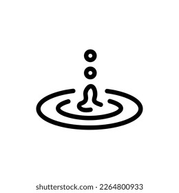 Water color line icon.  Liquid flow. Natural resource