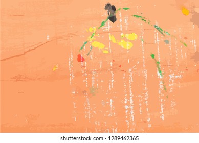 Water color on wooden floor, abstract multicolor on old wooden texture background, Abstract painting on wooden background. 