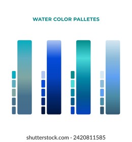 Water color palette ideas. Gradient colors.