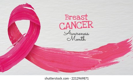 Water Color Pink Ribbon Breast Cancer Awareness Month