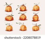 Water color pumpkin design for new document of halloween traditional festival. 31 october black night design needs pumpkin for any kind of graphic design