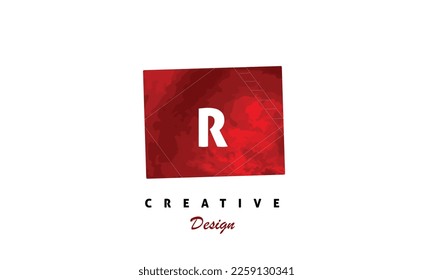 Water color Q letter logo vector elegant design red brush stroke white background.