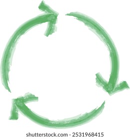 water color recycle green icon