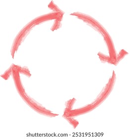 water color recycle red icon