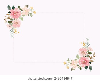 Water Color Rose Floral Invitation Card Background