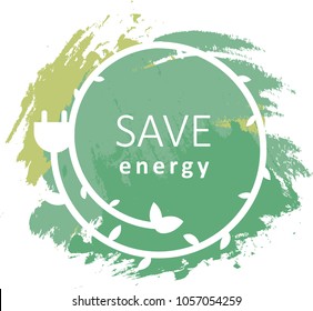 water color save energy label logo