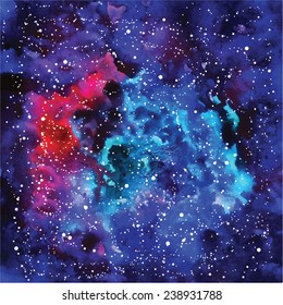 Water color space background. Vector illustration.