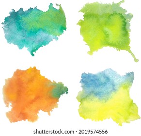 Water color splash vector with four different color