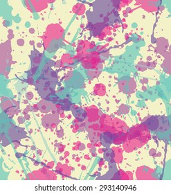 Water color splatters seamless pattern