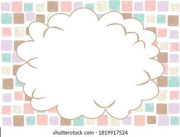 water color square backdrop with speech bubble pattern copy space