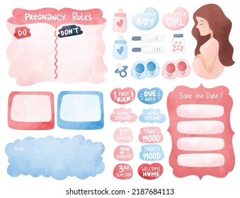 Water color style Pregnant planner Vector illustration