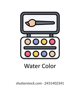 Ilustración de diseño de icono de contorno lleno de vector de color de agua. Símbolo de diseño gráfico sobre fondo blanco EPS 10 Archivo
