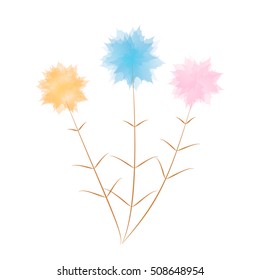 Water Color Vector Flowers