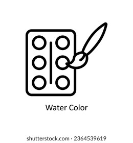 Water Color vector  outline Icon Design illustration. Graphic Design Symbol on White background EPS 10 File
