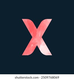Water Color X Letter Vector Typography Logo, Minimal X Alphabet Logo Sign Letter, X Letter Typography Sign and Symbol