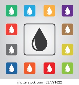 Water colored vector icon set for web and mobile
