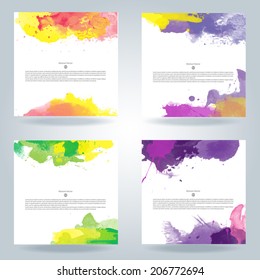 water colorful colour brochure watercolor splashing shapes backgrounds logo paint series of multicolor watercolour vector pattern for portable brilliant telephone folder ad or net site water colorful