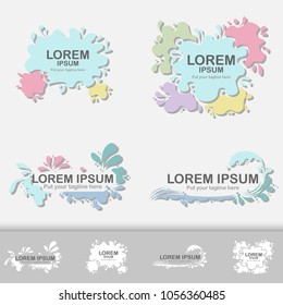 Water Colorful Drop Banner - Vector
