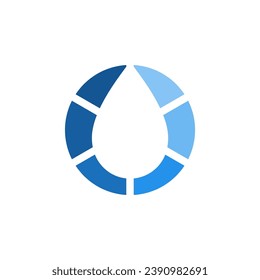 water and colour gradation as logo
